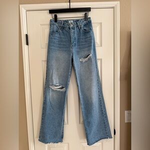 Oh Polly Light Blue Lace Up Butt Denim Jeans